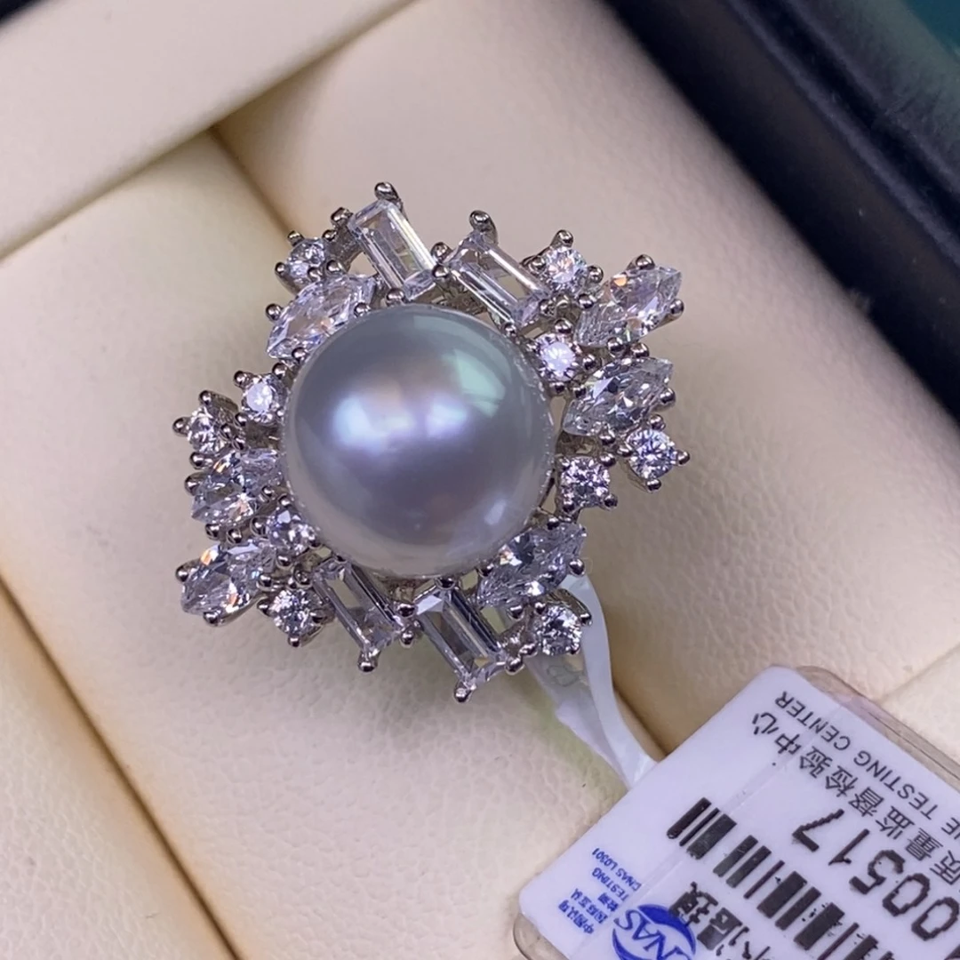 海水珍珠银S925镶嵌戒指