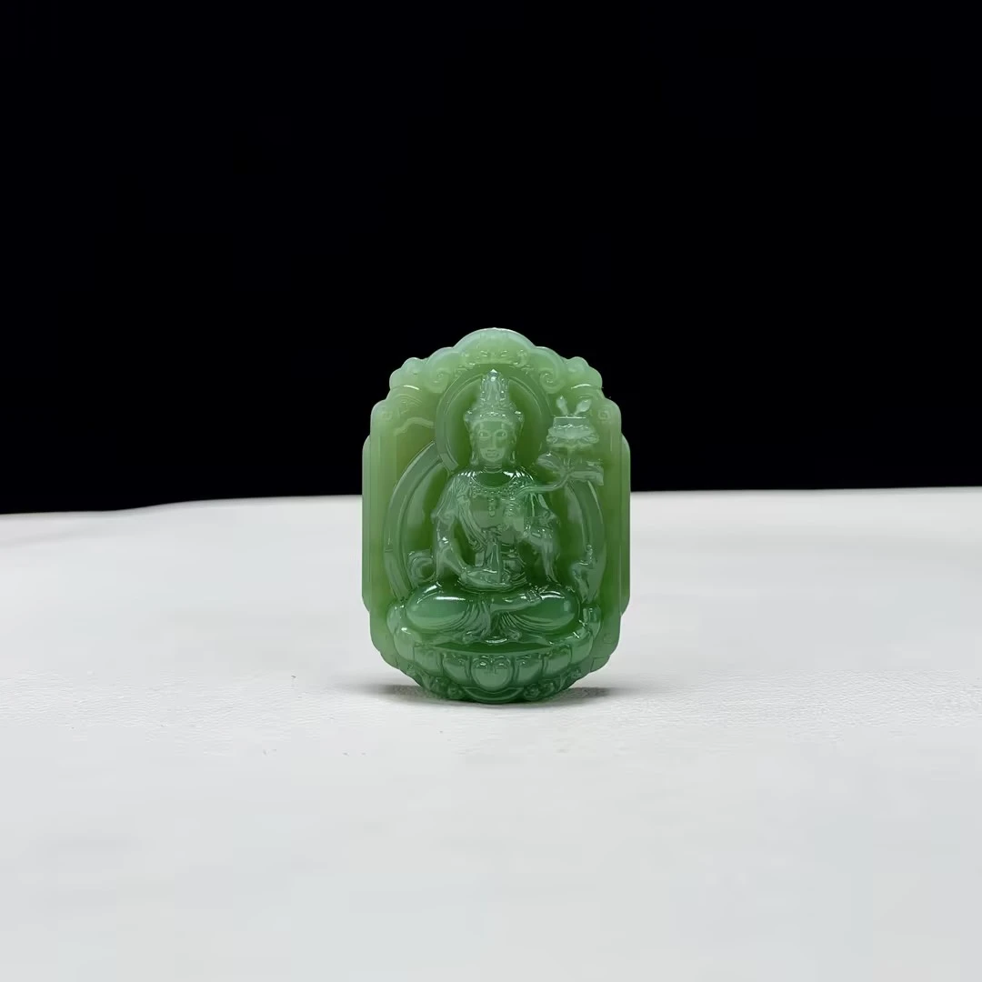 【豫人豫品】和田玉吊坠碧玉观音h357