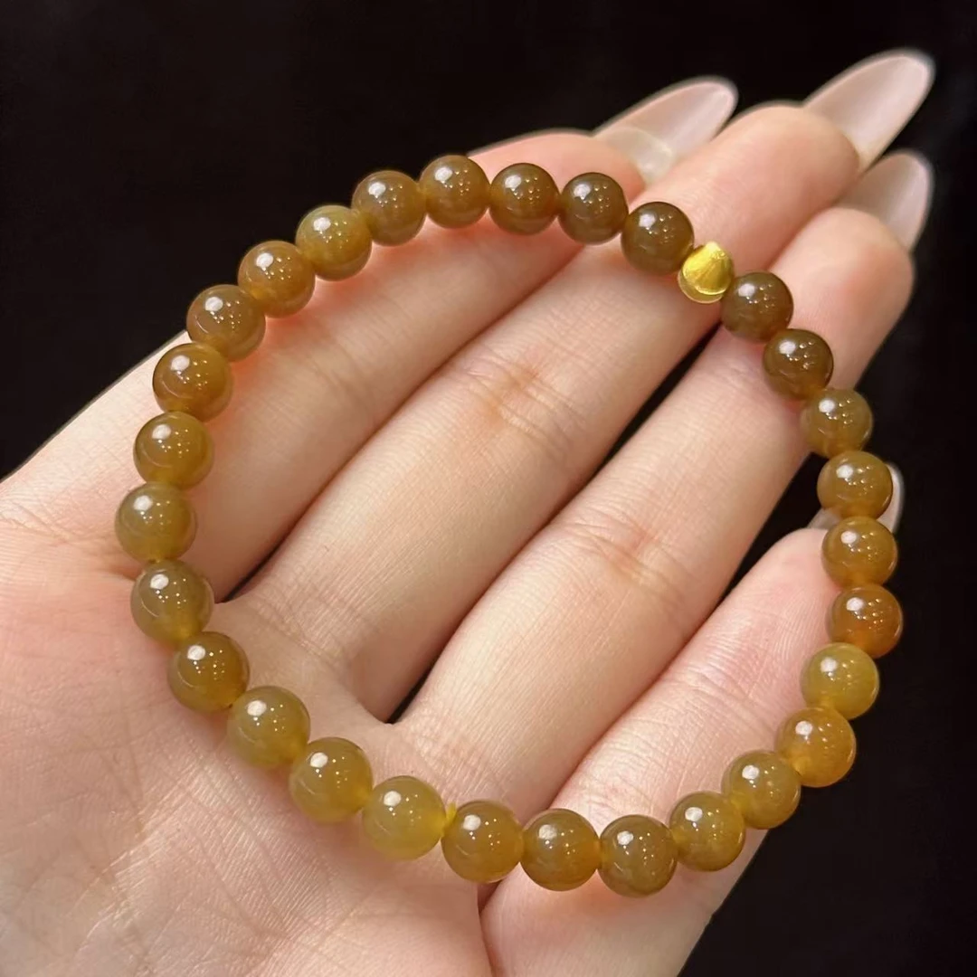 【鹿鸣】和田玉糖料圆珠手串6mm