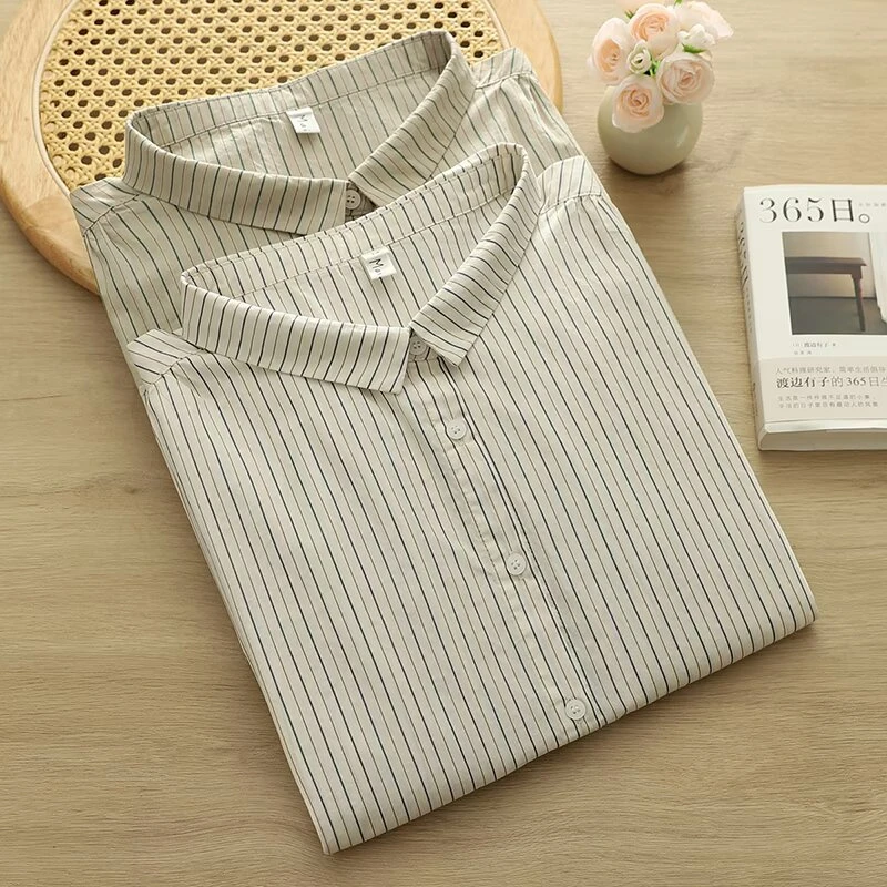 断码清货纯棉休闲显瘦文艺风衬衫外套衬衣