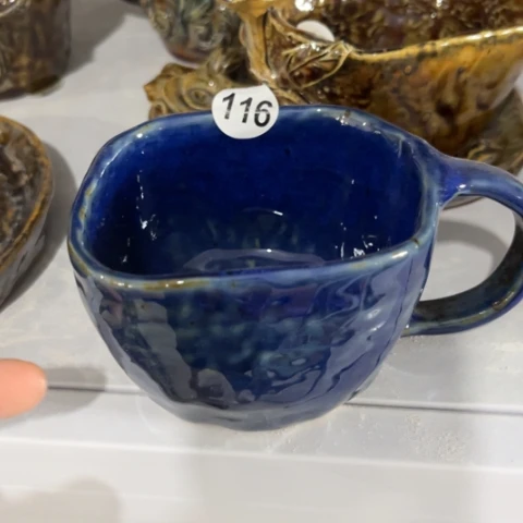 碗手工手捏咖啡杯壶承