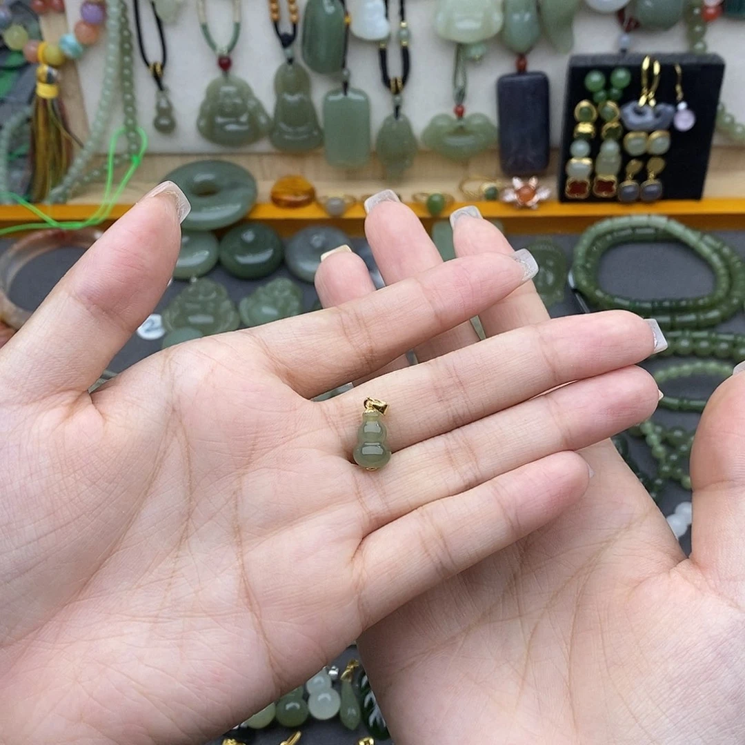 和田玉银S925镶嵌吊坠(不含链)