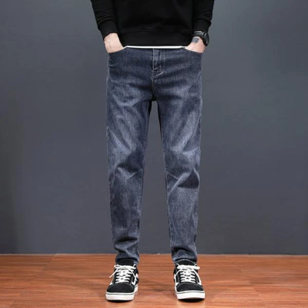 202裤子男潮春夏新款牛仔裤男士宽松潮流百搭哈伦长裤2025年