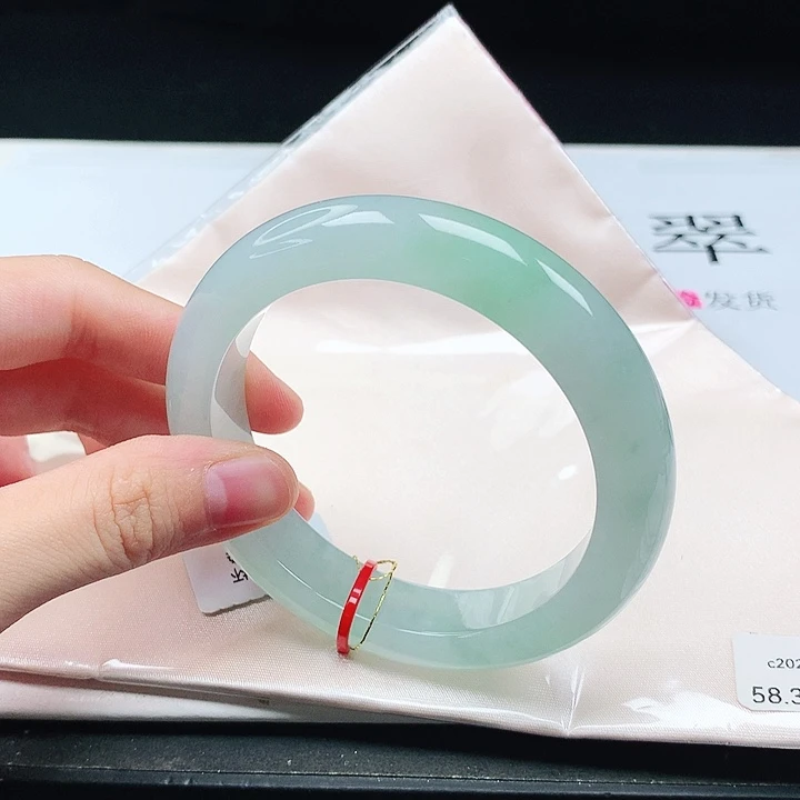 翡翠手镯未镶嵌缅甸天然货手镯58+