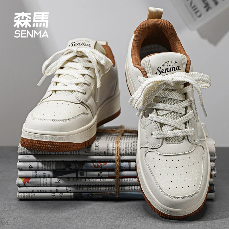 森马2025秋季学生男鞋男士白色低帮休闲板鞋厚底百搭透气运动潮鞋