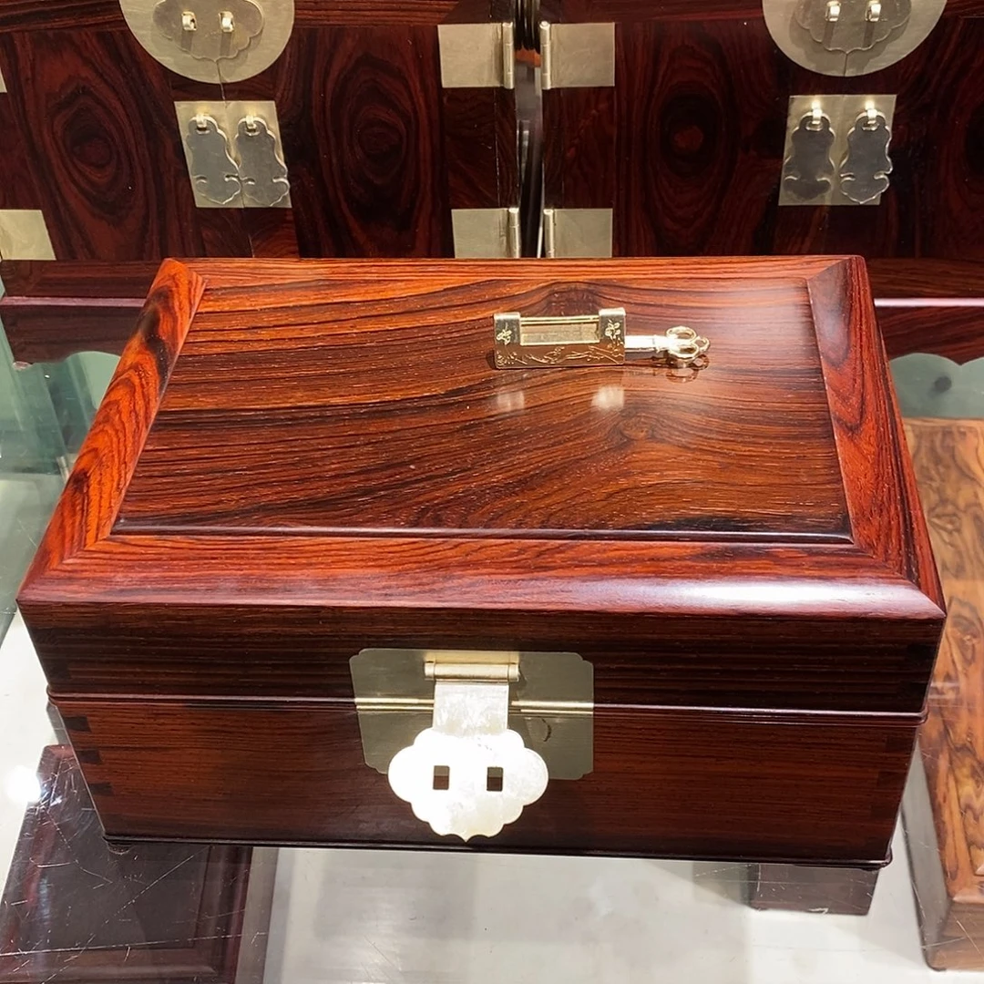 用***1微凹黄檀（南美大红酸枝）独板收纳盒26/18/12.5