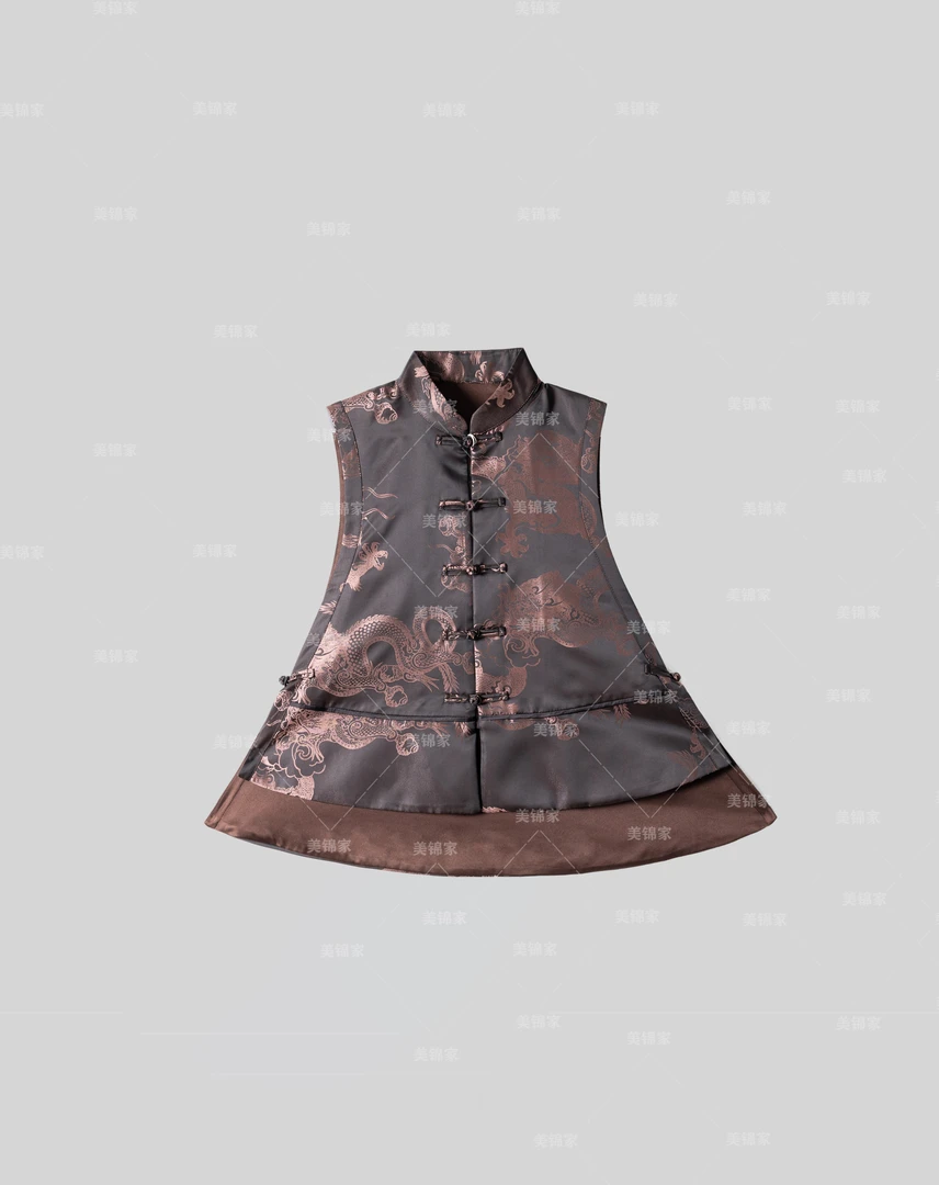 Y【美锦家】国风女款立领对襟马甲230274