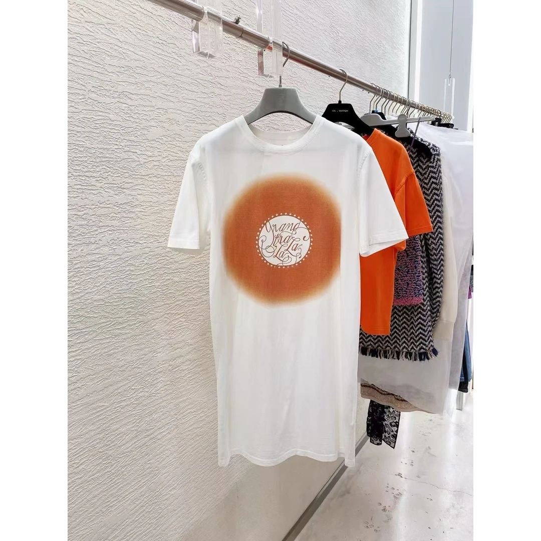 99新 Hermes/爱马仕 爱马仕白色休闲简约印花短袖连衣裙