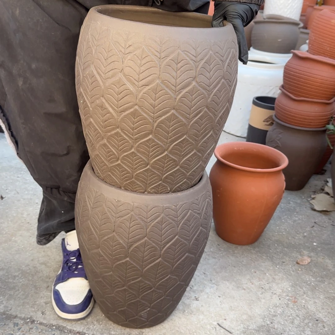 紫砂花盆口25高36宜兴紫砂瑕疵底部