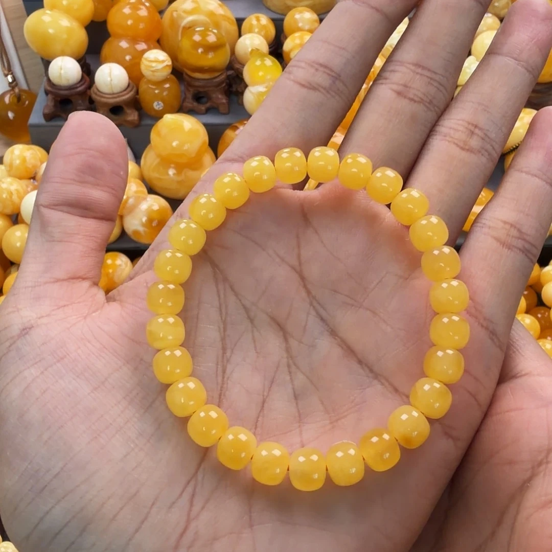 琥珀未镶嵌珠宝奇石8mm同料