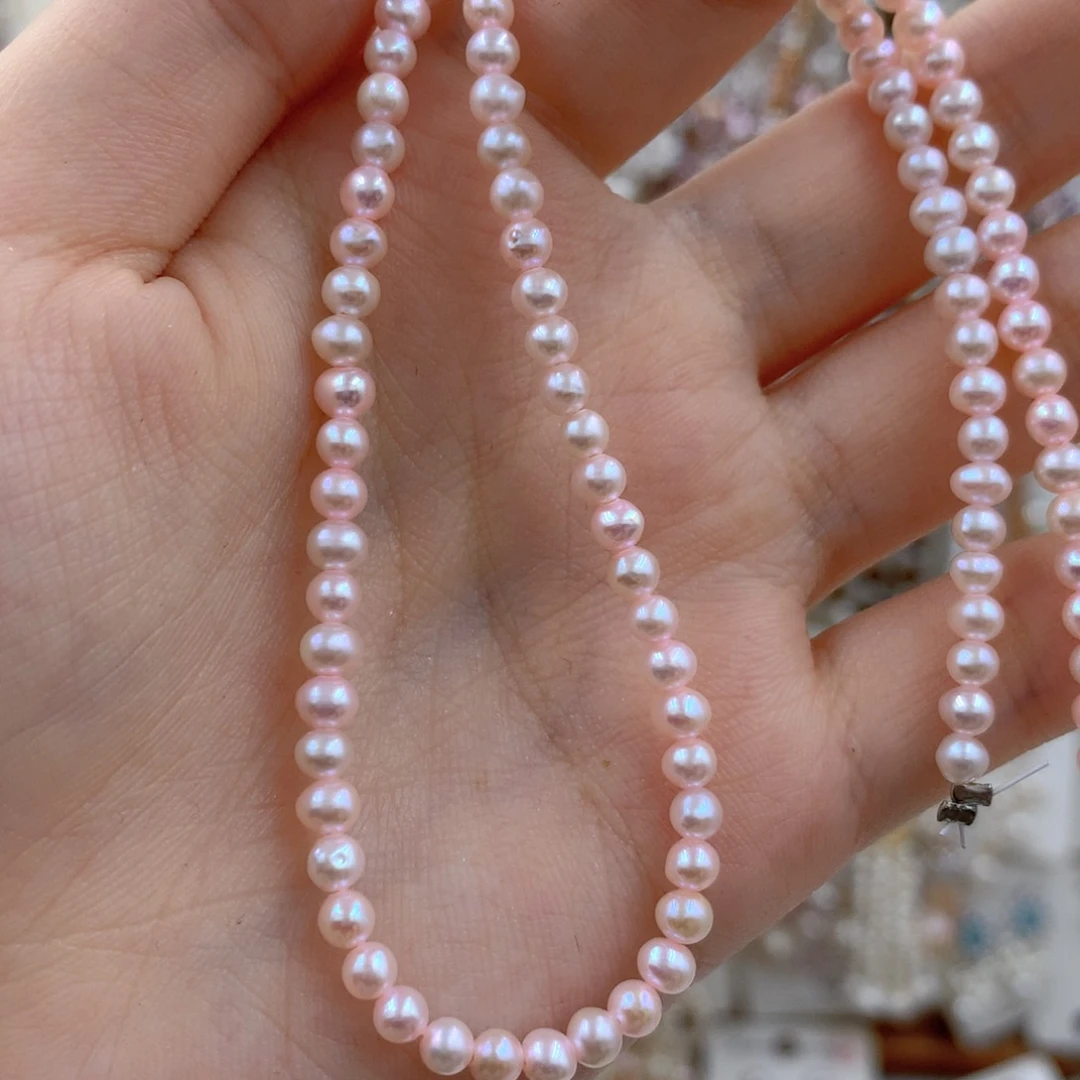 颈饰银S925镶嵌淡水珍珠星**足