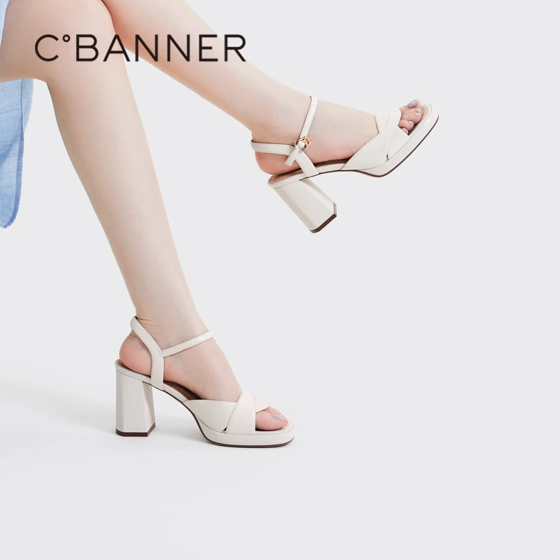 千百度夏季时装凉鞋时髦金盏花高跟凉鞋A23350954