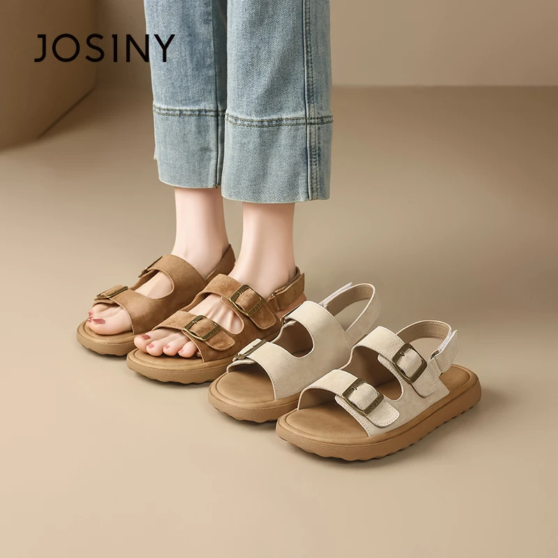 卓诗尼罗马凉鞋女夏外穿2025新款复古软底踩屎感轻便凉拖鞋配裙子