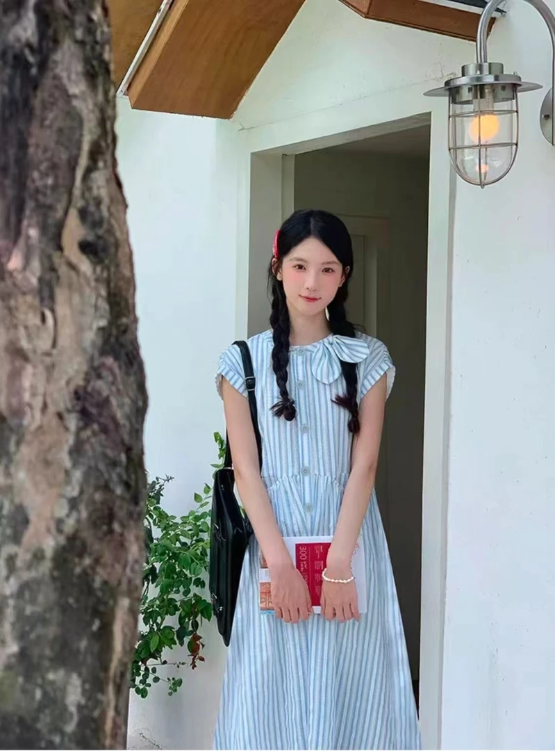 2025连衣裙夏季新款小清新背带裙套装拼接百搭气质宽松韩版显瘦