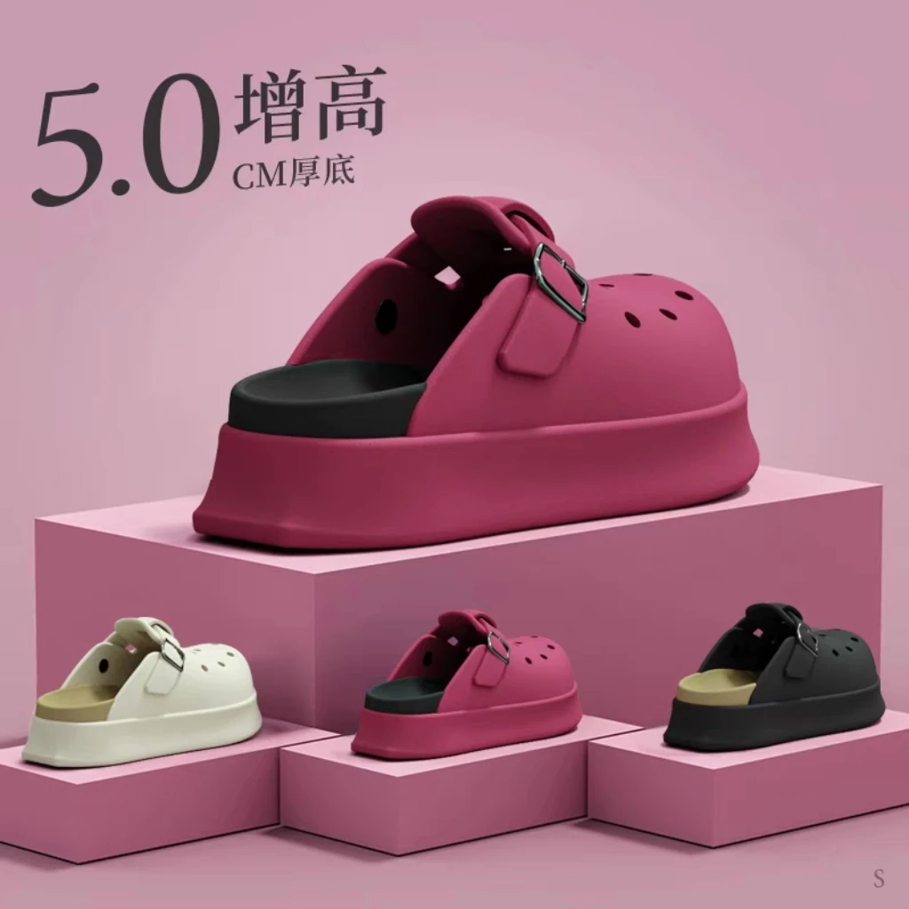 凉鞋女款2025新款爆款夏季厚底勃肯鞋居家外穿软底女士外出沙滩鞋