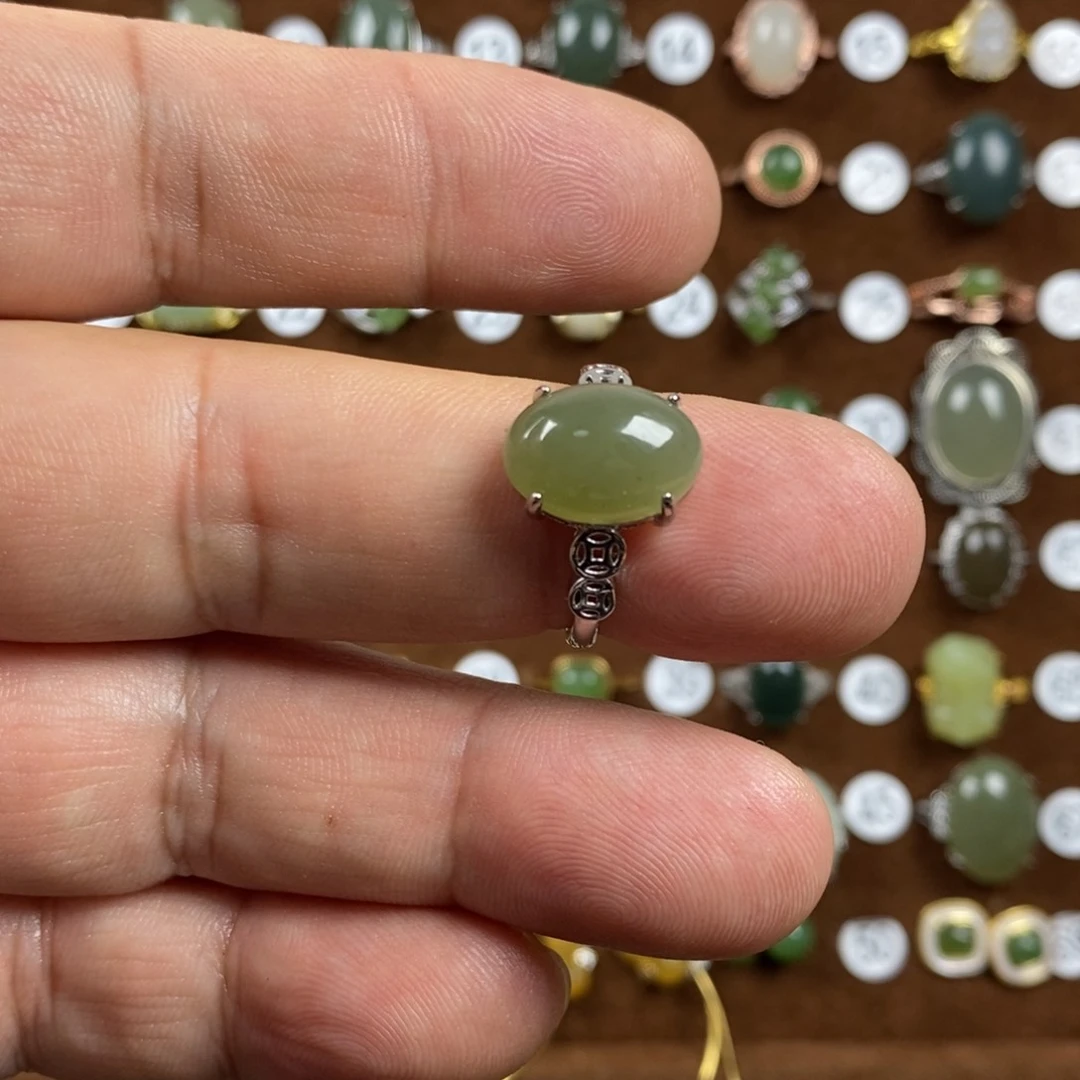 和田玉（青玉）戒指合金