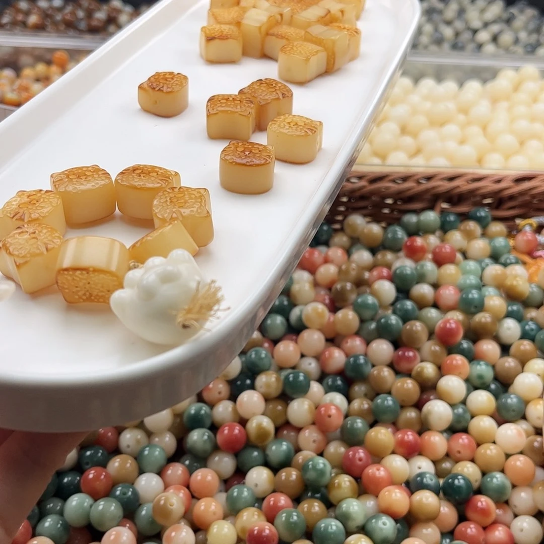 白玉菩提吊坠q15mm/5+1颗猫饼