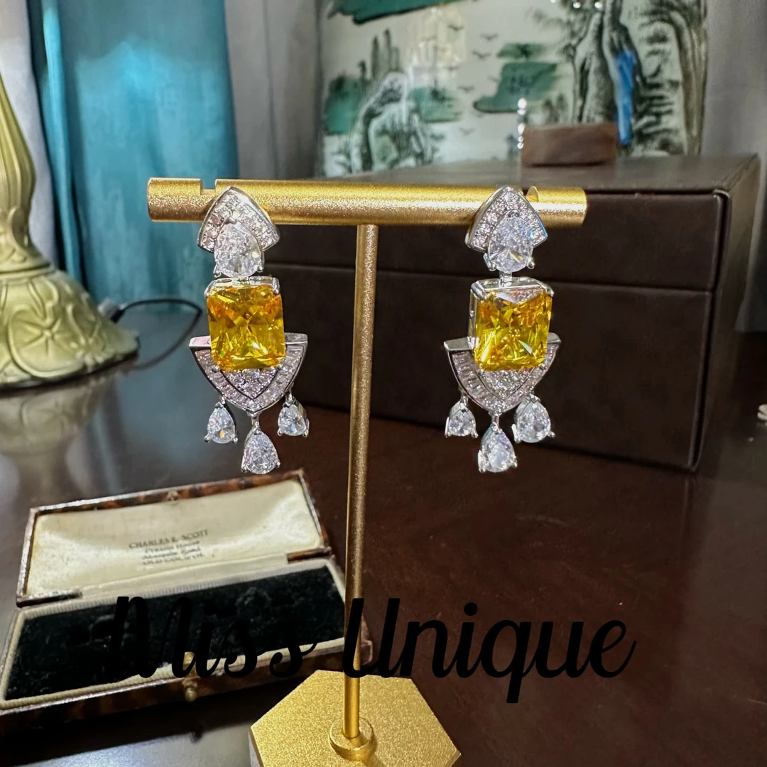 E8064黄色意大利太阳女神耳环