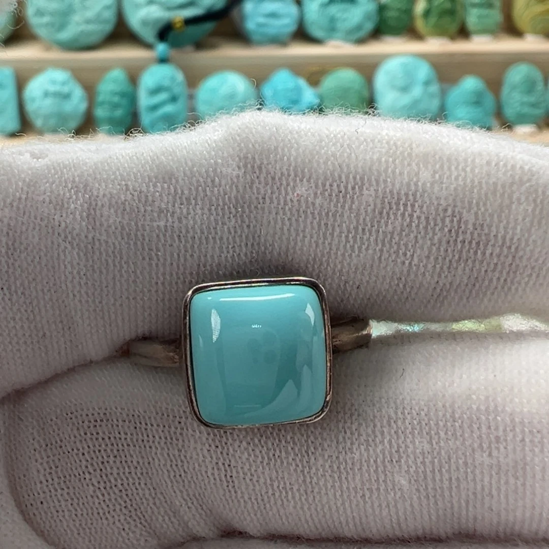 银S925镶嵌绿松石戒指