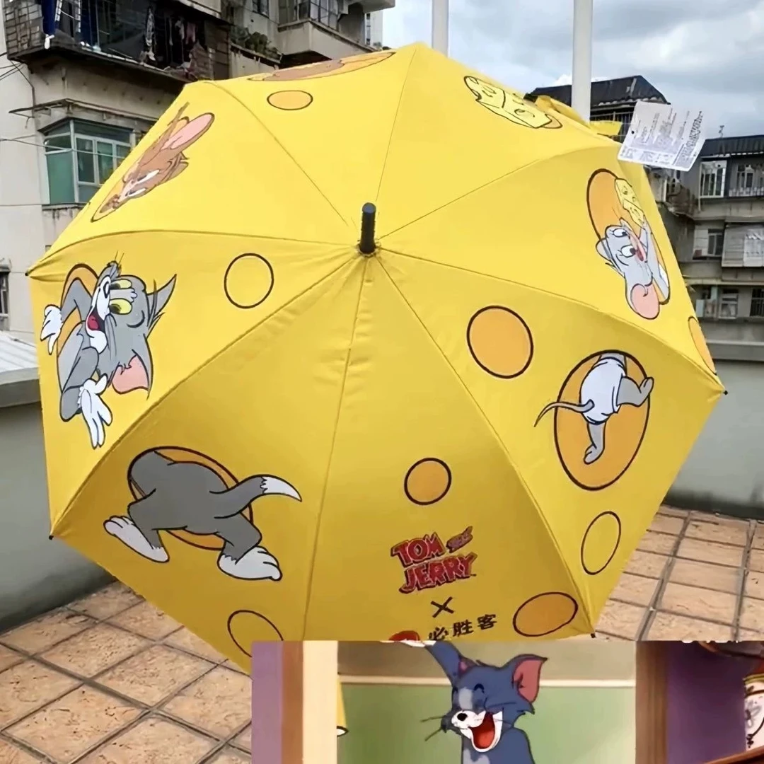 必胜客×猫和老鼠联名杰瑞汤姆超萌可爱晴雨两用黑胶伞