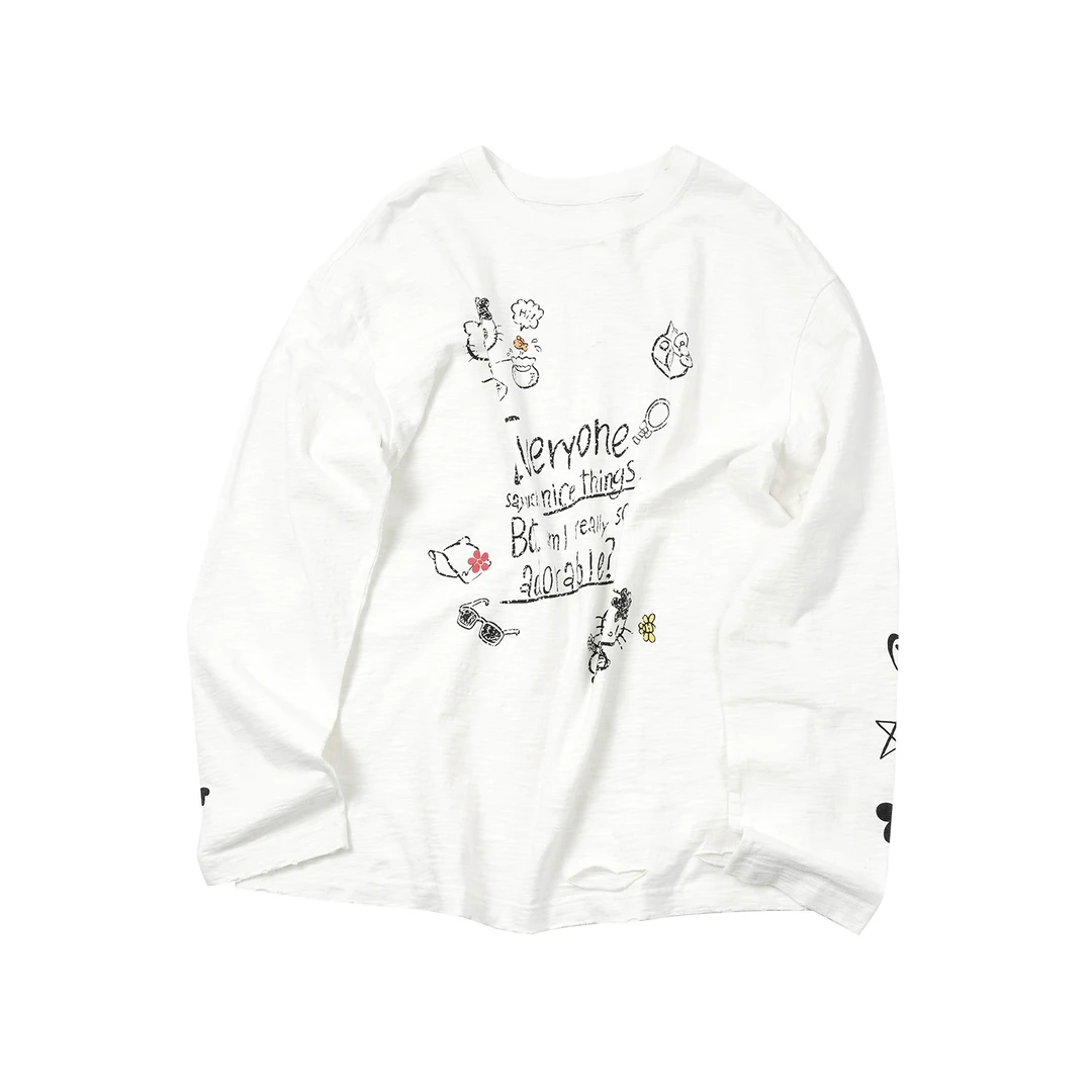 【小猫涂鸦长袖T恤】CXAL4C156