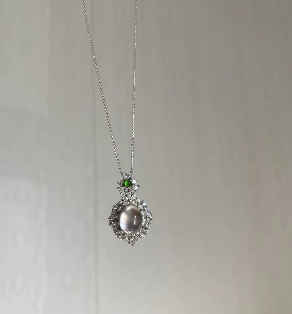 s925银镶嵌天然玛瑙吊坠带银链子一整套（新疆西藏偏远地区不包邮）