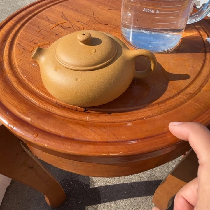 紫砂茶壶黄金段扁西施150c