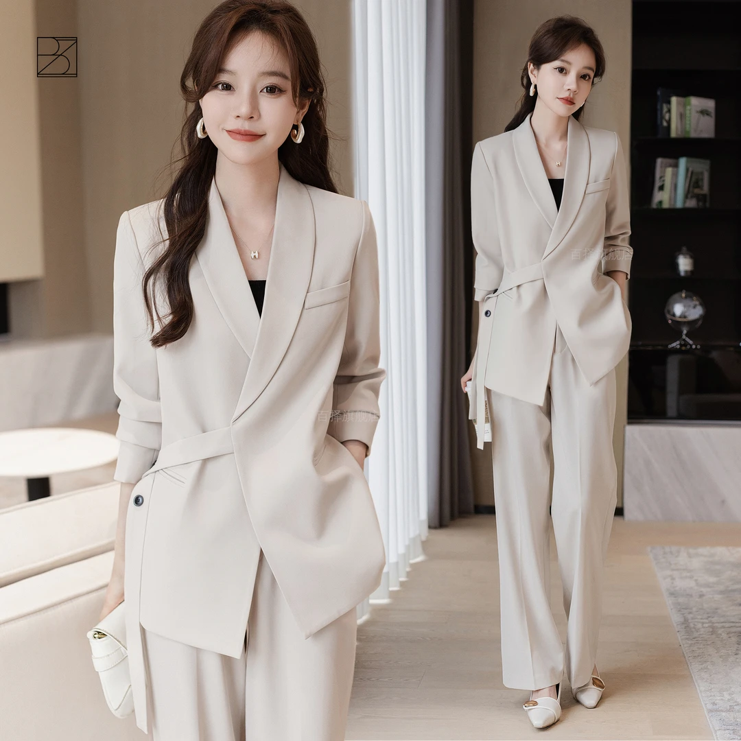 『悦己』休闲独特小西装外套女春秋新款韩版时尚宽松高级感西服套装