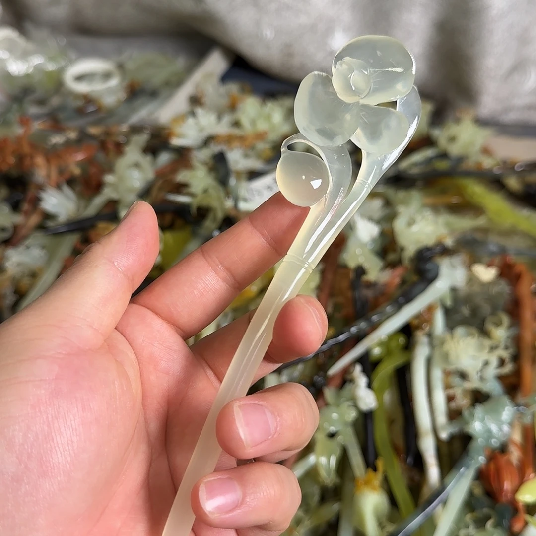 蛇纹石玉未镶嵌发饰