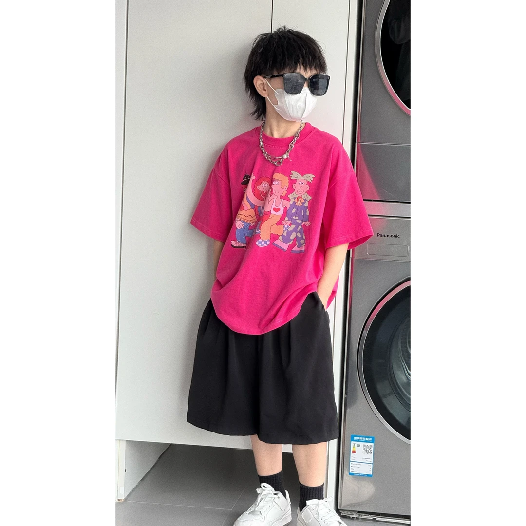 现货THE LUHAN【云缎流光】夏季时尚宽松亲子装中大童百搭T恤25125