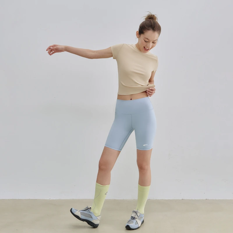 EVISTUB裸感弹力磨毛提臀塑形显瘦健身骑行紧身运动瑜伽短裤女夏