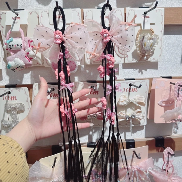 A168-美乐蒂假发辫发圈（2只）【满15包邮发货】可爱仙女儿童发饰