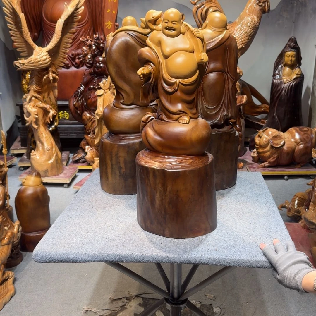 香樟木南****心香樟木弥勒摆件