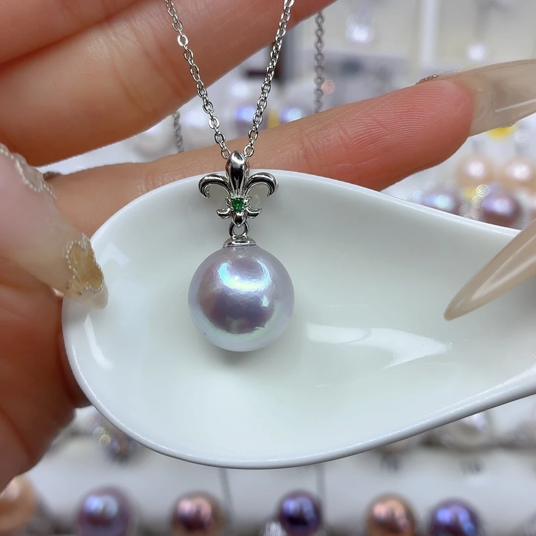 淡水珍珠银S925镶嵌颈饰F