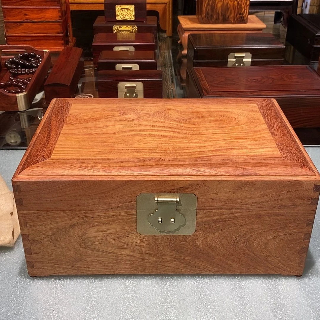 大果紫檀（缅甸花梨）独板收纳箱35/24/15