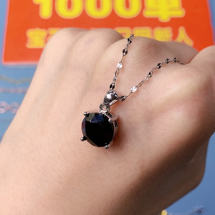 蓝宝石颈饰银S925镶嵌