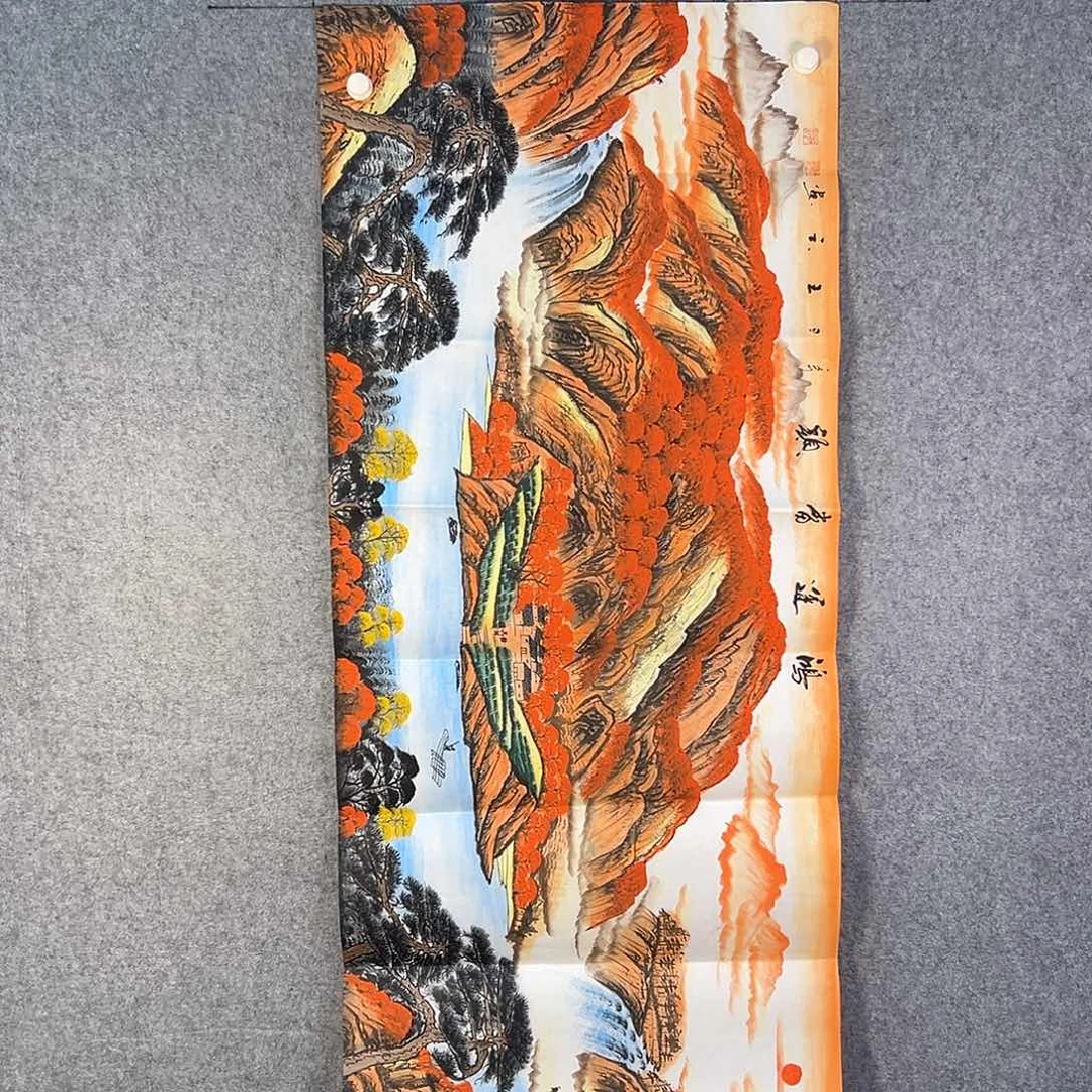 国画593 花鸟在树丛的顶端鸣叫叫声