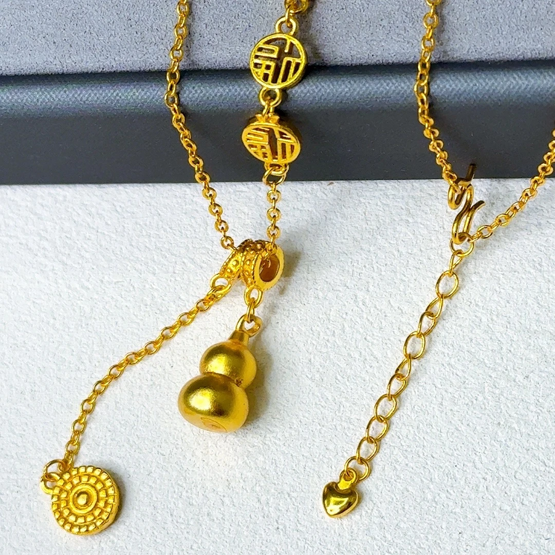 高定精工葫芦镶牌项链-A030