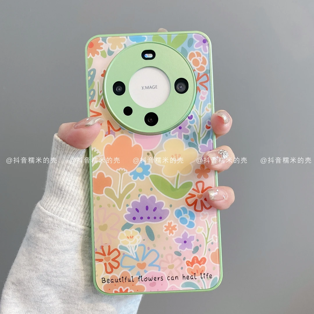 金属玻璃适用华为mate70pro/60/50/40/30苹果17promax手机壳彩花