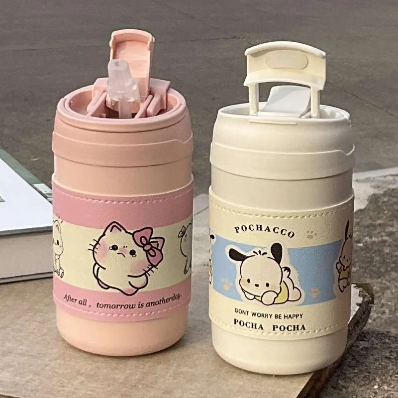 FAVMARTHA帕恰狗保温杯学生上学专用水杯304不锈钢杯子女生儿童吸