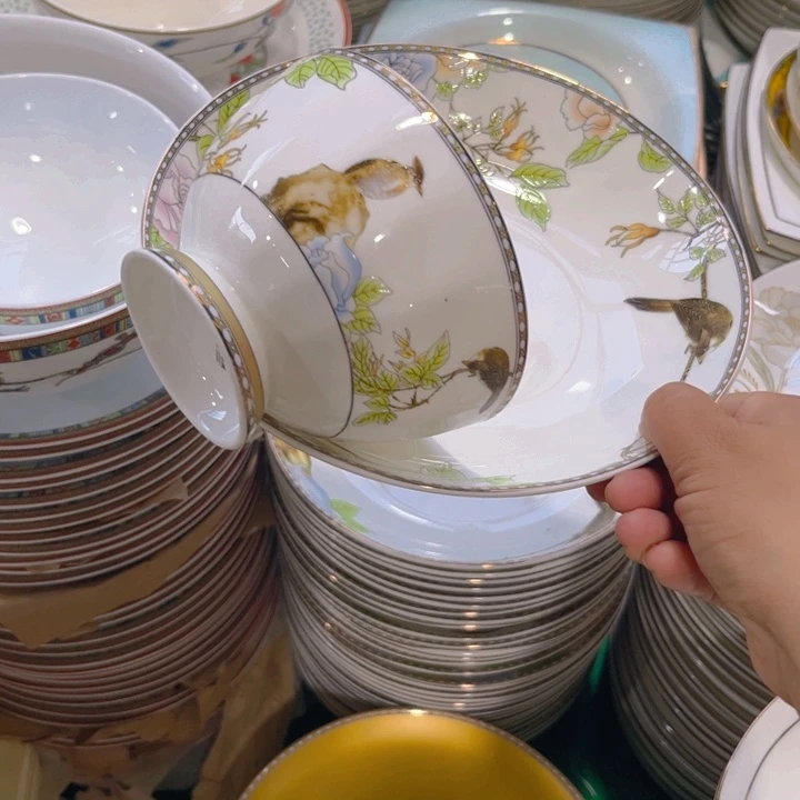 瓷片琴瑟和鸣微瑕六腕六个盘