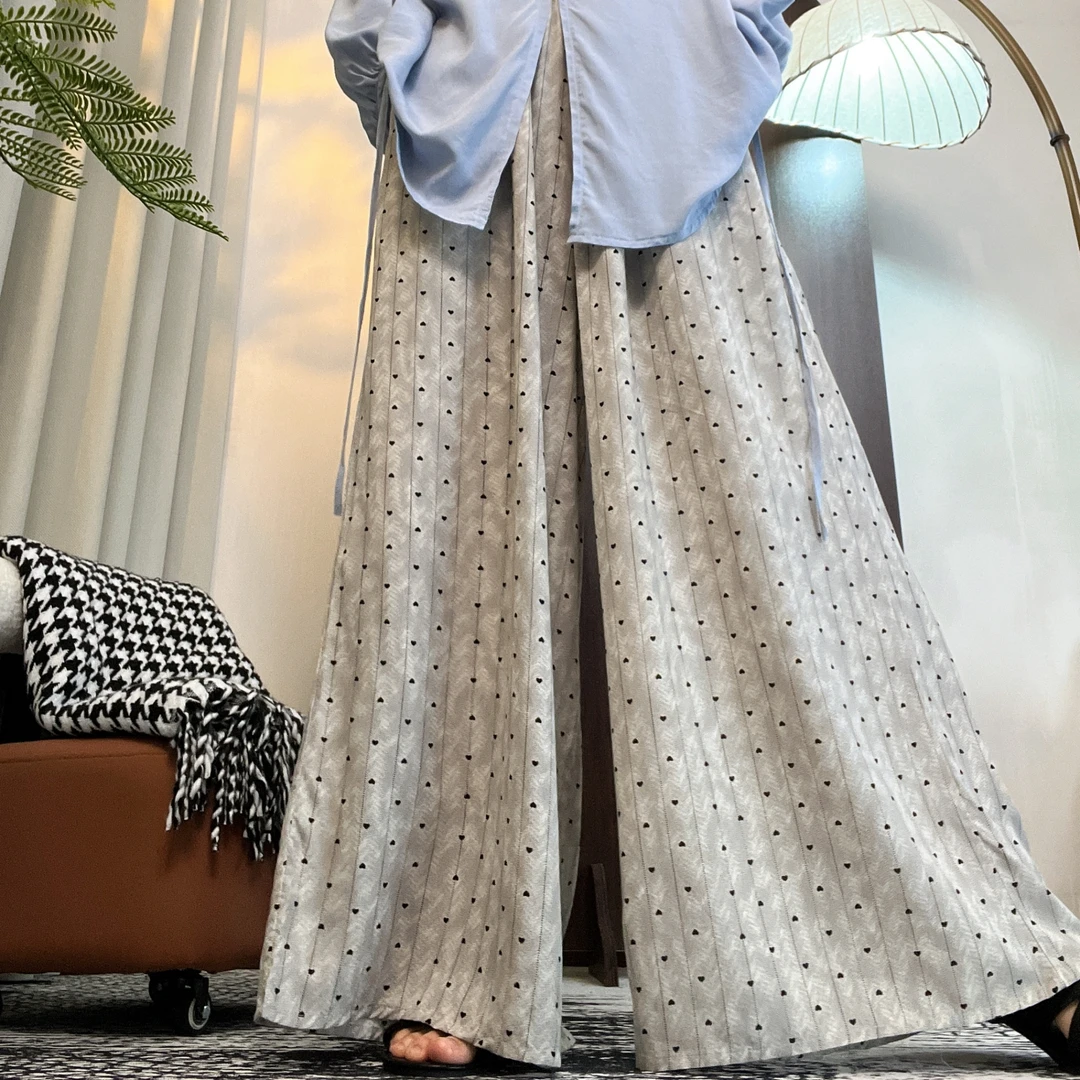 【棉绸裙裤双口袋】女夏季人造棉休闲裤宽松百搭显瘦高腰大码阔腿裤