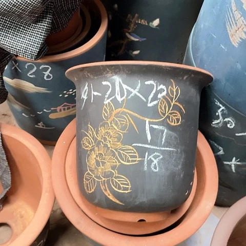 紫砂花盆高金钟盆一只