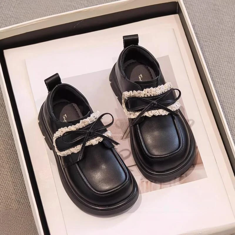 36l℃断码真皮女童公主鞋2025春秋新款儿童黑色软底单鞋乐福小皮鞋