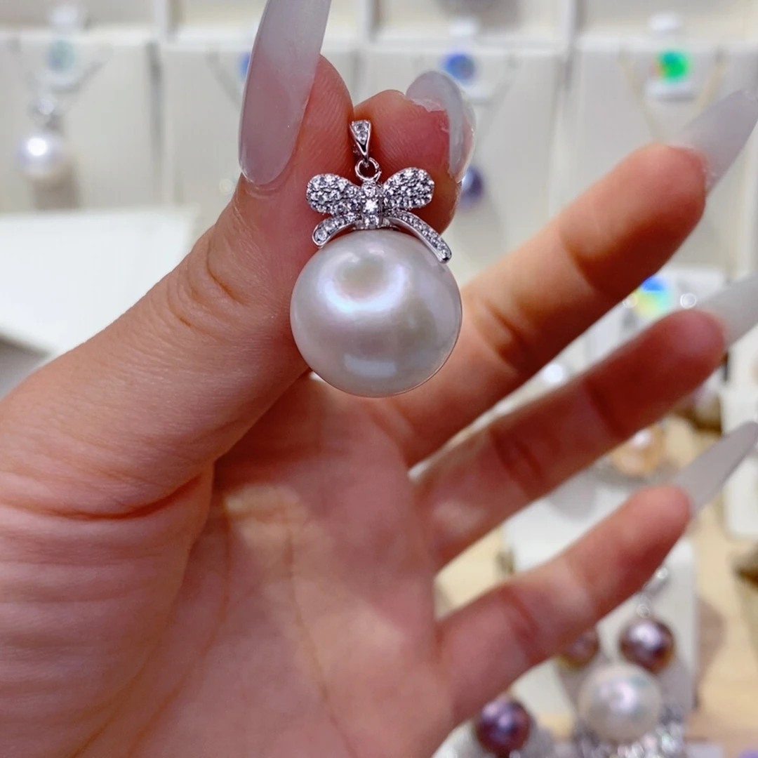 仲***夏淡水珍珠银S925镶嵌吊坠(赠链)16➕