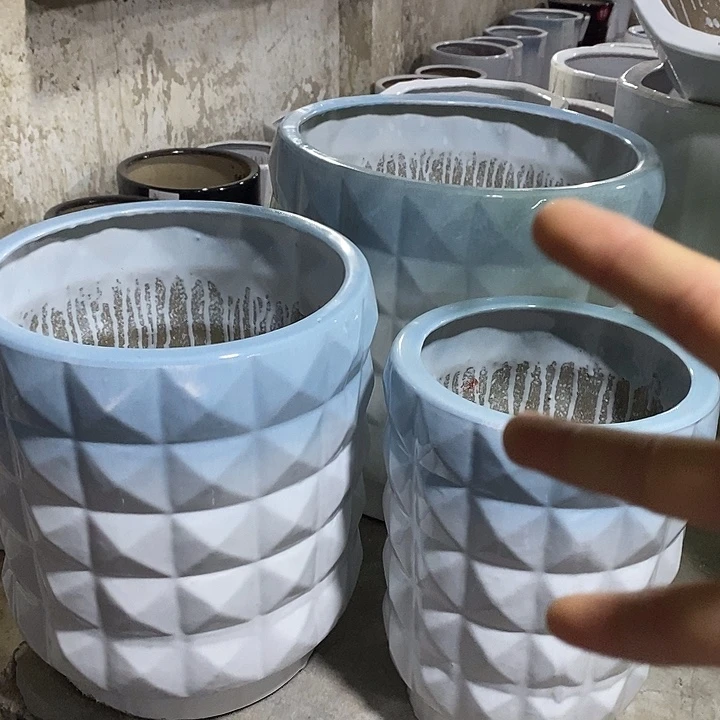 高温烧制特价一套三个盆陶瓷