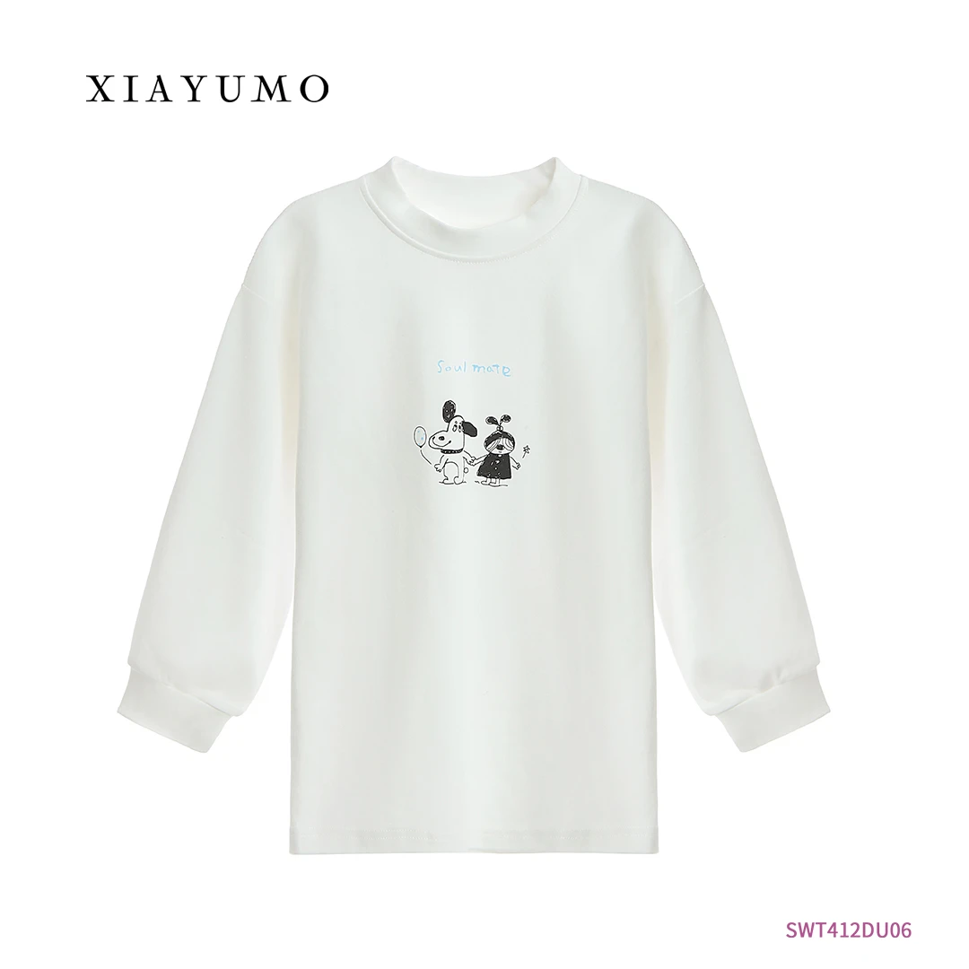 夏羽墨女童白色卡通印花T恤DU06儿童新款上新暂用链接礼服裙