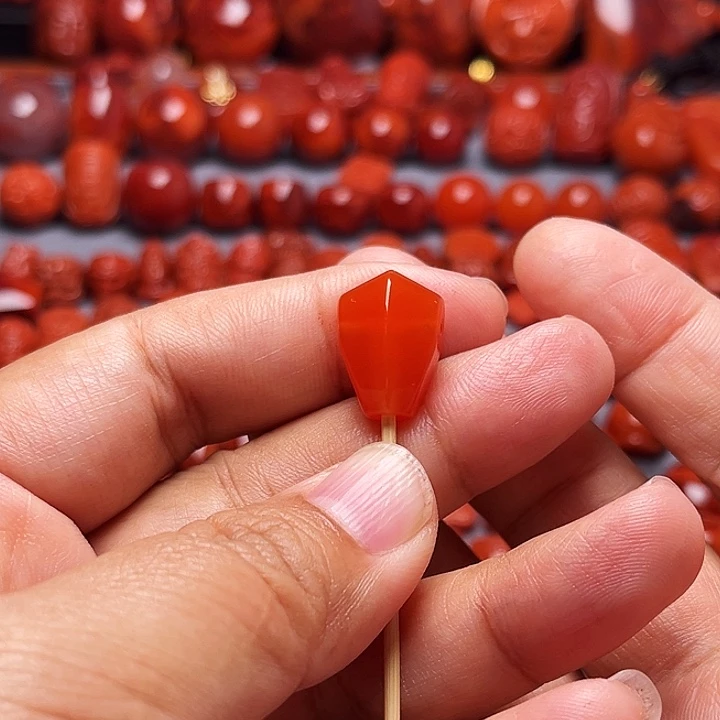 南红玛瑙未镶嵌配饰保山鲨鱼呗三通12.2mm