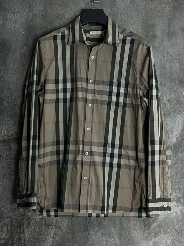 全新未使用 BURBERRY/博柏利 L码*1/格子条纹长袖衬衫/02447