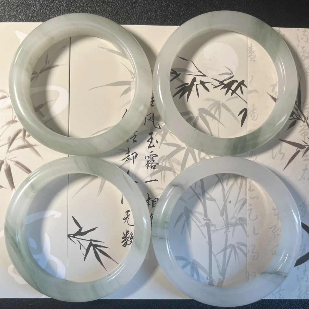 天山翠雪翠女款天然玉石玉镯百搭美人镯(多样性发货,拍一发一)